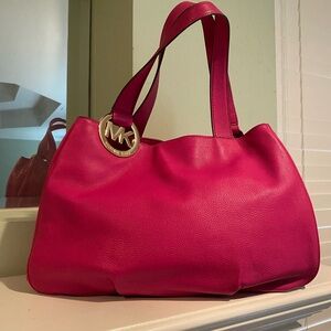 Michael Kors Pink Leather Tote Bag
